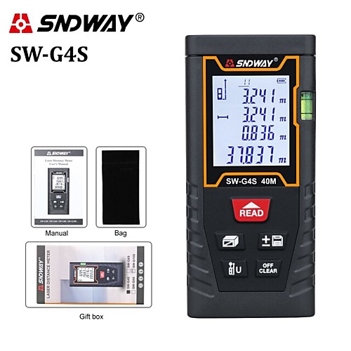

SNDWAY G4S Laser Mistance Meter Infrared distance meter 40m Handheld Design Easy to Use High Quality for furniture installation for smart home measurement for engineering measurement