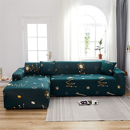 

Print Dustproof Stretch Slipcovers Stretch Sofa Cover Super Soft Fabric Couch Cover Fit For 1 to 4 Cushion Couch And L Shape Sofa (You will Get 1 Throw Pillow Case as free Gift)