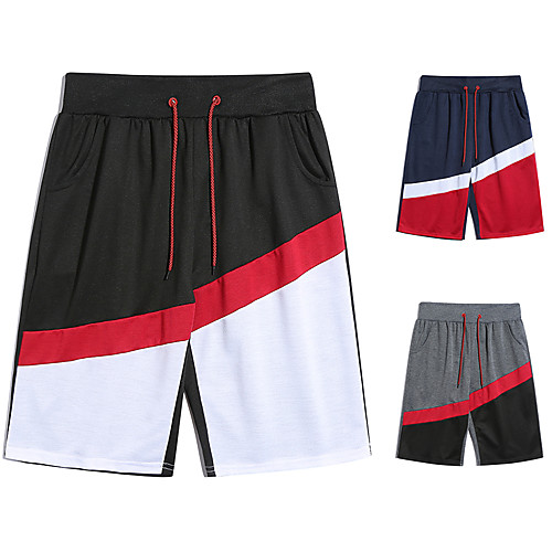 

Men's Shorts Chino Outdoor Sports Casual Sports Chinos Shorts Pants Patchwork Knee Length Pocket Black Dark Gray Navy Blue