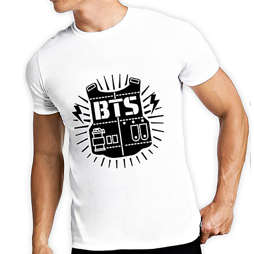 

Men's Unisex Tee T shirt Hot Stamping Graphic Prints Letter Plus Size Print Short Sleeve Casual Tops Cotton Basic Designer Big and Tall White