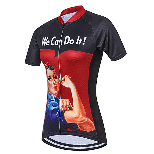 

21Grams Women's Short Sleeve Cycling Jersey Summer Spandex Polyester Black / Red Bike Jersey Top Mountain Bike MTB Road Bike Cycling Quick Dry Moisture Wicking Breathable Sports Clothing Apparel