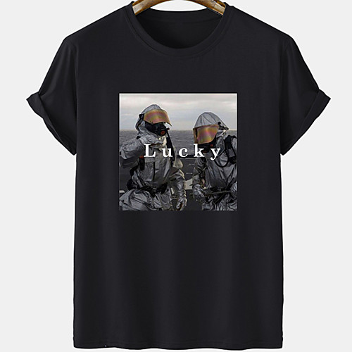 

Men's Unisex Tee T shirt Hot Stamping Graphic Prints Human Letter Plus Size Short Sleeve Casual Tops Cotton Basic Designer Big and Tall White Black Khaki
