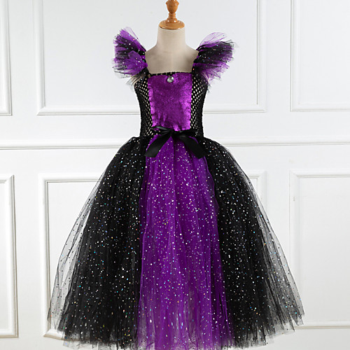 

Princess Flapper Dress Dress Party Costume Girls' Movie Cosplay Cosplay Costume Party Purple Dress Children's Day Masquerade Polyester Organza