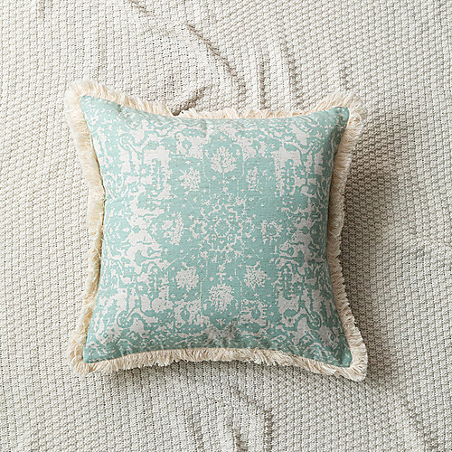 

Luxury Abstract Irregular Geometric Blue Printing Tassel Sofa Cushion Cover Outdoor Cushion Patio Throw Pillow Covers for Garden Farmhouse Bench Couch