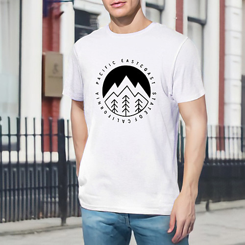 

Men's Unisex T shirt Hot Stamping Letter Plus Size Print Short Sleeve Casual Tops 100% Cotton Basic Casual Fashion Round Neck White Gray / Summer