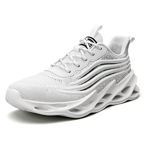 

Men's Trainers Athletic Shoes Sporty Daily Running Shoes Tissage Volant Breathable White Black / Green Spring Summer