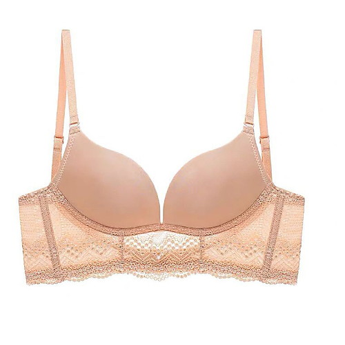 

Women's Bras & Bralettes Wireless 3/4 Cup Solid Color Sexy Blushing Pink