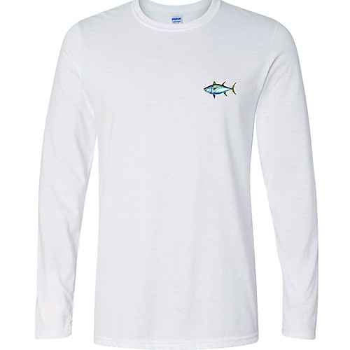 

CAWANFLY Men's Fishing Shirt Outdoor Long Sleeve UPF50 Quick Dry Breathable Sweat wicking Top Autumn / Fall Spring Summer Athleisure Fishing Camping & Hiking White / Micro-elastic / Animal