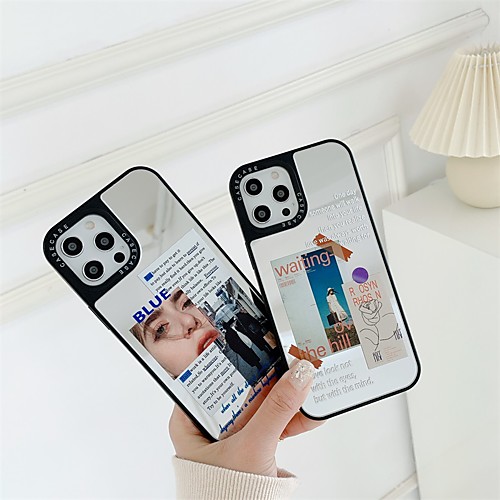 

Phone Case For Apple Back Cover iPhone 12 Pro Max 11 SE 2020 X XR XS Max 8 7 6 Shockproof Dustproof Mirror Word / Phrase TPU