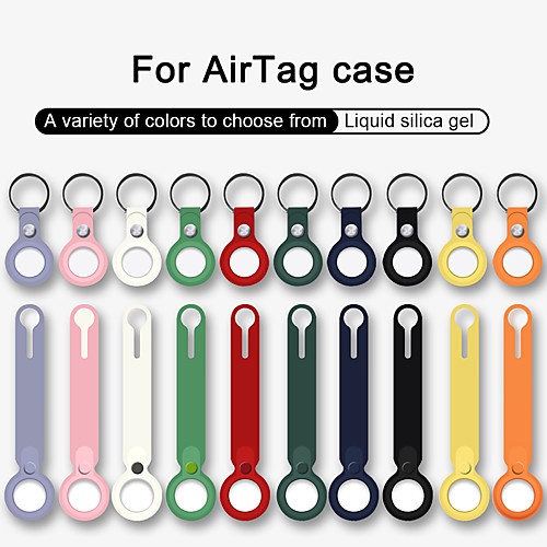

Liquid Silicone Protective Case For Apple Airtags Anti-lost Device Handable Keychain Sleeve For Airtags Locator Tracker Protective Covers