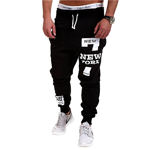 

Men's Casual Sports Breathable Sports Casual Sports Chinos Pants Letter Full Length White Black Light gray Dark Gray