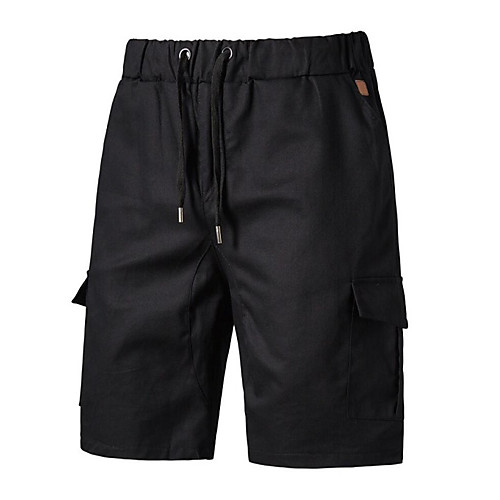 

Men's Shorts Chino Chinos Shorts Pants Solid Colored Knee Length Black Khaki Green Light Grey Navy Blue