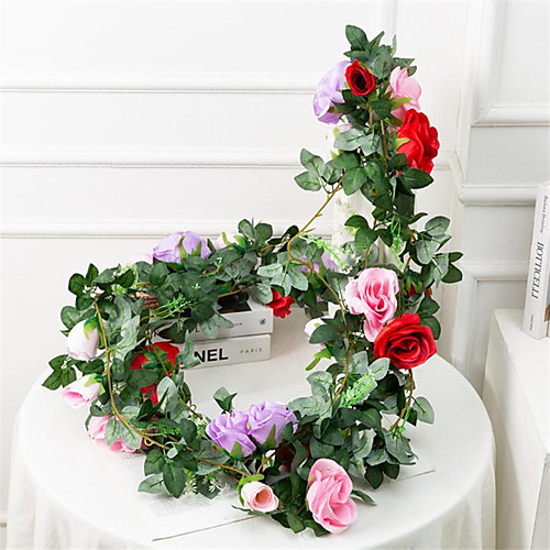 

1.75 M Imitation Rose Vine Wedding Decoration Silk Rose Vine 1pc