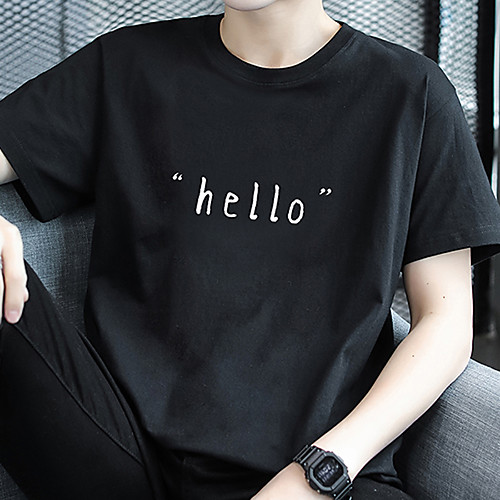 

Men's Unisex Tee T shirt Hot Stamping Graphic Prints Letter Plus Size Print Short Sleeve Casual Tops Cotton Basic Fashion Designer Big and Tall White Black Gray