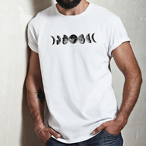 

Men's Unisex Tee T shirt Hot Stamping Graphic Prints Earth Plus Size Print Short Sleeve Casual Tops Cotton Basic Fashion Designer Big and Tall White