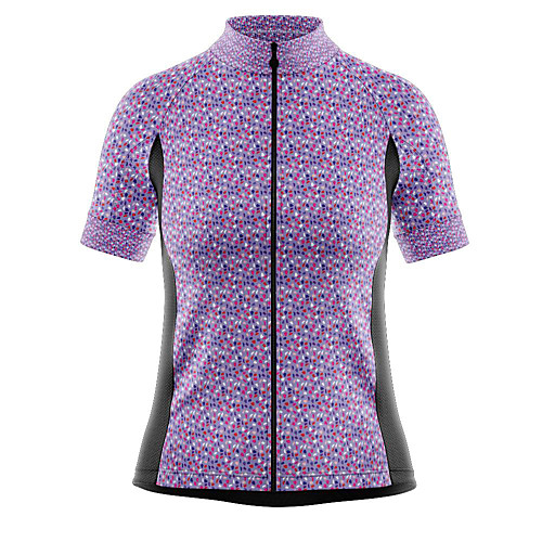 

21Grams Women's Short Sleeve Cycling Jersey Summer Spandex Polyester Purple Patchwork Bike Jersey Top Mountain Bike MTB Road Bike Cycling Quick Dry Moisture Wicking Breathable Sports Clothing Apparel