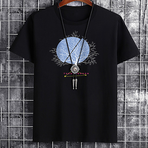 

Men's Unisex Tee T shirt Hot Stamping Graphic Prints Tree Plus Size Print Short Sleeve Casual Tops Cotton Basic Fashion Designer Big and Tall White Black Dark Gray