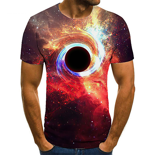 

Men's Unisex Tee T shirt 3D Print Graphic Prints Interstellar Plus Size Print Short Sleeve Casual Tops Basic Fashion Designer Big and Tall Red