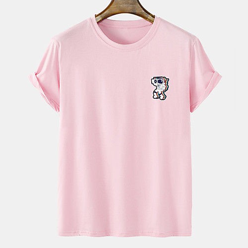 

Men's Unisex Tee T shirt Hot Stamping Graphic Prints Astronaut Plus Size Short Sleeve Casual Tops 100% Cotton Basic Fashion Designer Comfortable Blue Blushing Pink Orange