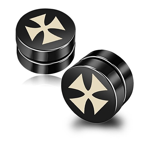 

Men's Earrings Classic Holiday Birthday Stylish Simple Stainless Steel Earrings Jewelry Black For Street Formal Date Festival 1pc
