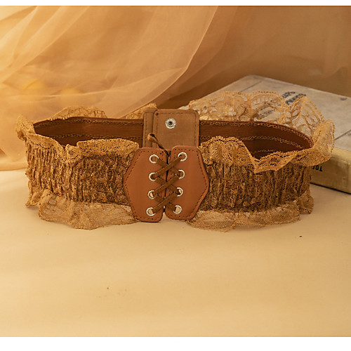

Women's Wide Belt Vacation Outdoor Park Black Khaki Belt Solid Colored