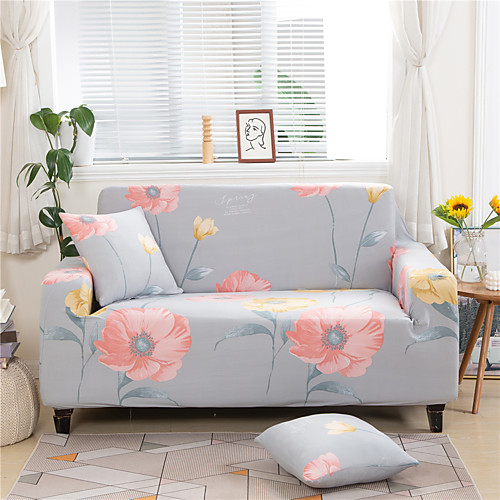 

Floral Print Dustproof All-powerful Slipcovers Stretch L Shape Sofa Cover Super Soft Fabric Couch Cover with One Free Boster Case(Chair/Love Seat/3 Seats/4 Seats)