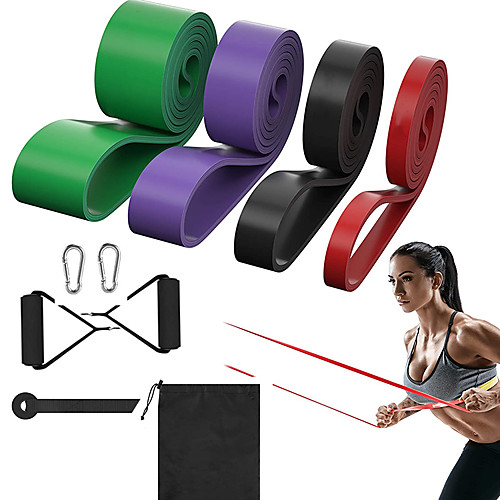 

Exercise Resistance Bands Suspension Trainer Basic Kit 4 pcs Sports Mixed Material Yoga Fitness Workout Ultra Strong Antigravity Wearproof Weight Loss Tummy Fat Burner Resistance Training For Women's