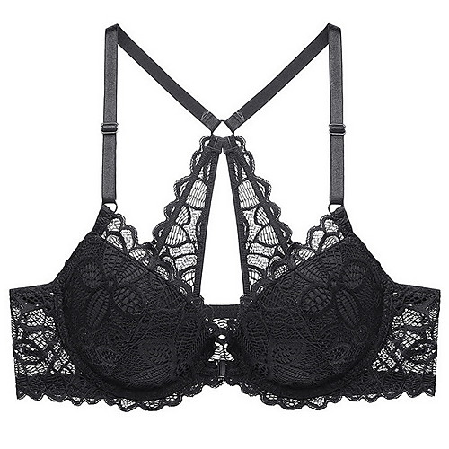

Women's Bras & Bralettes Underwire Bra 3/4 Cup Solid Color Sexy Black