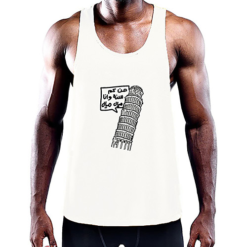 

Men's Unisex Tank Top Vest Undershirt Symbol Plus Size Sleeveless Casual Tops Cotton Basic Fashion Designer Big and Tall White Black Wine