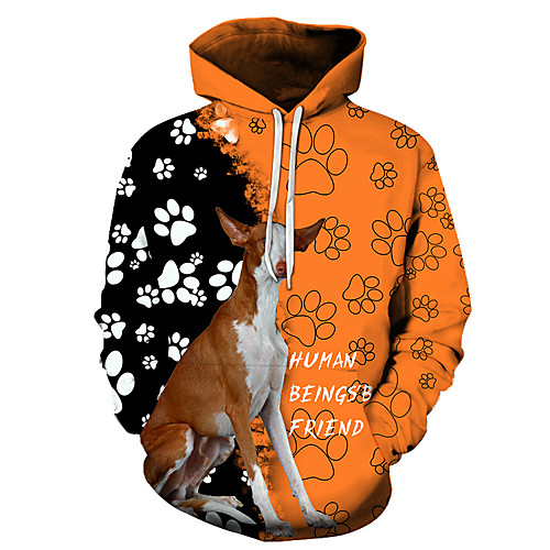

Men's Unisex Plus Size Pullover Hoodie Sweatshirt Dog Graphic Prints Print Hooded Casual Daily Holiday 3D Print Basic Designer Hoodies Sweatshirts Long Sleeve Blue Royal Blue Orange