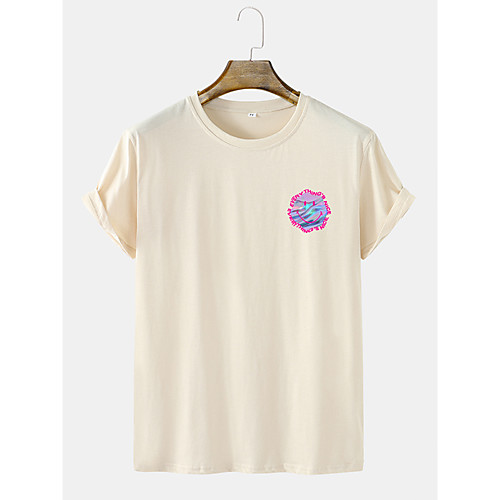 

Men's Unisex Tee T shirt Hot Stamping Graphic Prints Smiley Face Plus Size Short Sleeve Casual Tops Cotton Basic Fashion Designer Comfortable White Beige Gray