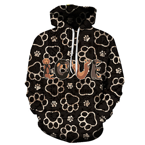 

Men's Unisex Plus Size Pullover Hoodie Sweatshirt Dog Graphic Prints Print Hooded Casual Daily Holiday 3D Print Basic Designer Hoodies Sweatshirts Long Sleeve Yellow Black
