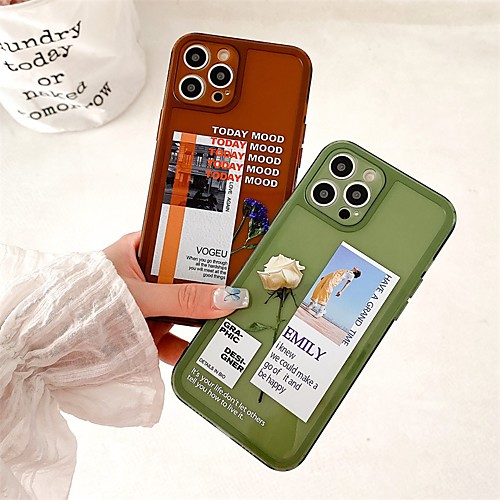 

Phone Case For Apple Back Cover iPhone 12 Pro Max 11 SE 2020 X XR XS Max 8 7 Shockproof Dustproof Pattern Word / Phrase TPU