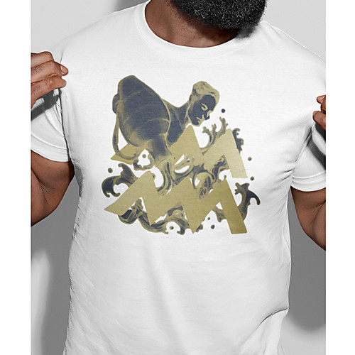 

Men's Unisex Tee T shirt Hot Stamping Graphic Prints Human Plus Size Print Short Sleeve Casual Tops Cotton Basic Fashion Designer Big and Tall White
