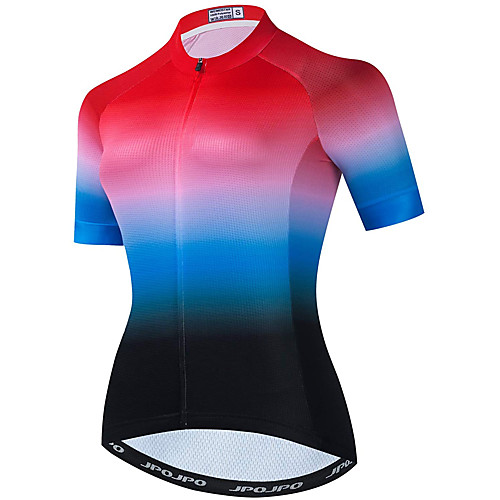 

21Grams Women's Short Sleeve Cycling Jersey Summer Spandex Polyester Black / Red Rainbow Gradient Bike Jersey Top Mountain Bike MTB Road Bike Cycling Quick Dry Moisture Wicking Breathable Sports