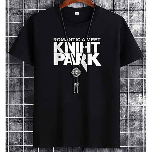 

Men's Unisex Tee T shirt Hot Stamping Graphic Prints Letter Plus Size Print Short Sleeve Casual Tops Cotton Basic Fashion Designer Big and Tall White Black Khaki