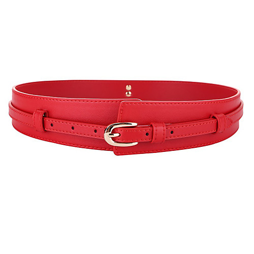 

Women's Wide Belt Daily Vacation Dress Coffee White Belt Solid Color / Red / Winter / Spring / Summer / Alloy