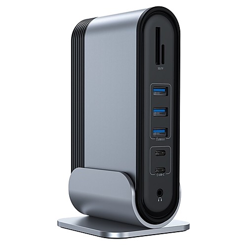 

BASEUS with Card Reader(s) OTG CAHUB-HG0G USB 3.0 USB C to HDMI-compatible 2.0 USB 3.0 USB 3.0 USB C RJ45 3.5mm Audio SD Card TF Card USB Hub 16 Ports For Windows, PC, Laptop