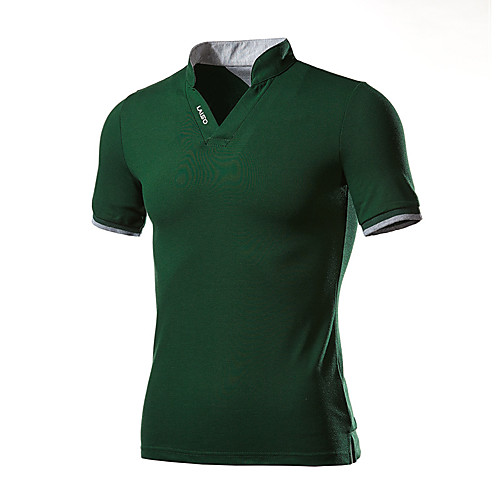 

Men's Golf Shirt Tennis Shirt Solid Color Plus Size Embroidered Short Sleeve Casual Tops Simple Lightweight Comfortable Stand Collar Fuchsia Gray Green