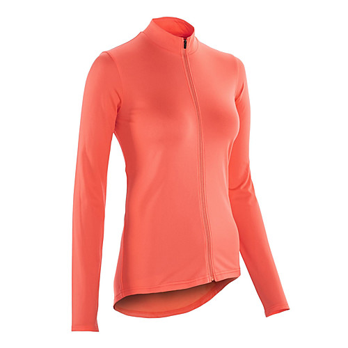 

21Grams Women's Long Sleeve Cycling Jersey Spandex Polyester Rose Red Solid Color Bike Jersey Top Mountain Bike MTB Road Bike Cycling Quick Dry Moisture Wicking Breathable Sports Clothing Apparel