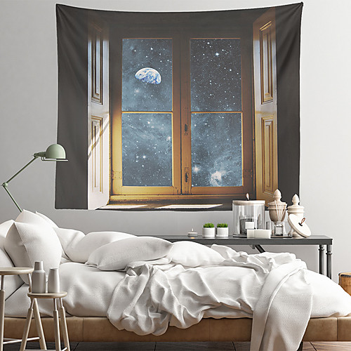 

Fake Window View Wall Tapestry Art Decor Blanket Curtain Hanging Home Bedroom Living Room Decoration