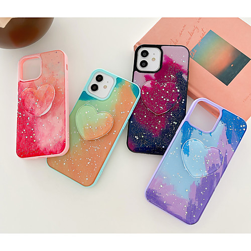 

Phone Case For Apple Back Cover iPhone 12 Pro Max 11 SE 2020 X XR XS Max 8 7 Shockproof Dustproof with Stand Heart TPU