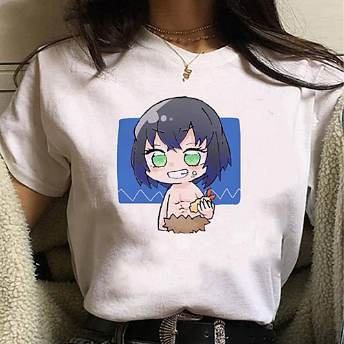 

Inspired by Demon Slayer Cosplay Anime Cartoon Polyester / Cotton Blend Print Harajuku Graphic Kawaii T-shirt For Women's / Men's