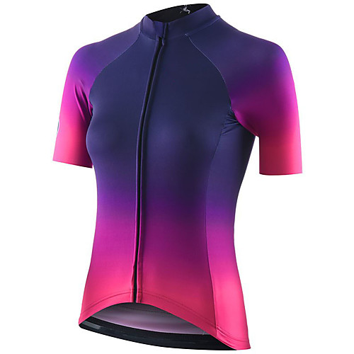 

21Grams Women's Short Sleeve Cycling Jersey Summer Spandex Polyester Fuchsia Gradient Bike Jersey Top Mountain Bike MTB Road Bike Cycling Quick Dry Moisture Wicking Breathable Sports Clothing Apparel