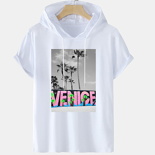 

Men's Unisex Tee T shirt Hot Stamping Graphic Prints Landscape Letter Plus Size Short Sleeve Casual Tops Cotton Basic Designer Big and Tall White Blue Black