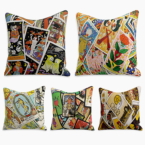 

Double Side Cushion Cover 5PC Faux Linen Soft Decorative Square Throw Pillow Cover Cushion Case Pillowcase for Sofa Bedroom Superior Quality Machine Washable