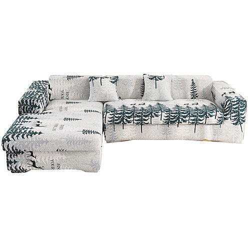 

Print Dustproof Stretch Slipcovers Stretch Sofa Cover Super Soft Fabric Couch Cover Fit For 1 to 4 Cushion Couch And L Shape Sofa (You will Get 1 Throw Pillow Case as free Gift)