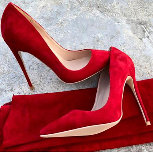 

Women's Heels Stiletto Heel Pointed Toe Satin Solid Colored Red