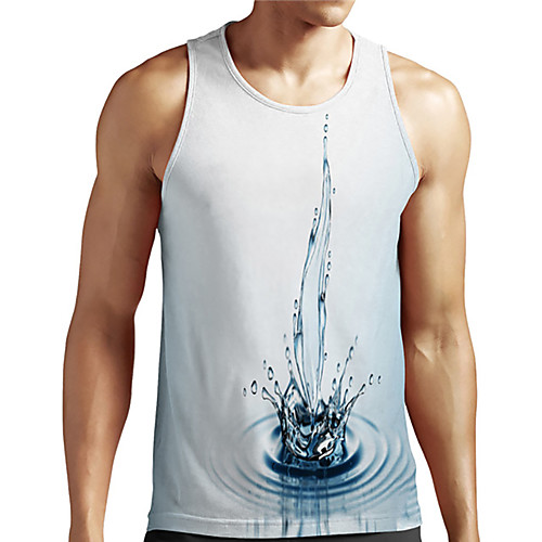 

Men's Unisex Tank Top Undershirt Shirt 3D Print Paisley Graphic Prints Plus Size Print Sleeveless Casual Tops Basic Designer Big and Tall Round Neck White / Summer