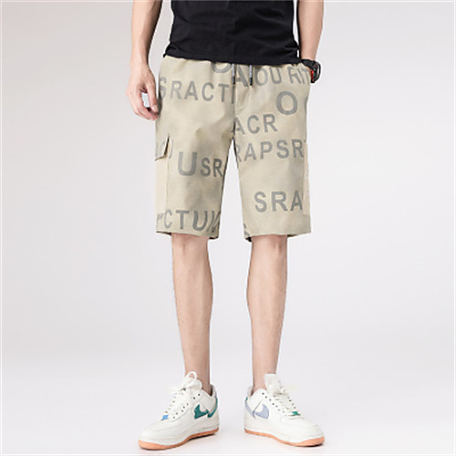 

Men's Shorts Shorts Pants Letter Short Grass Green Army Green Khaki Gray